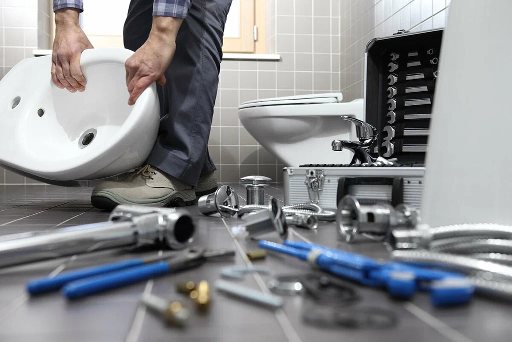 Plumbing tools prepared for a bathroom repair in Westminster